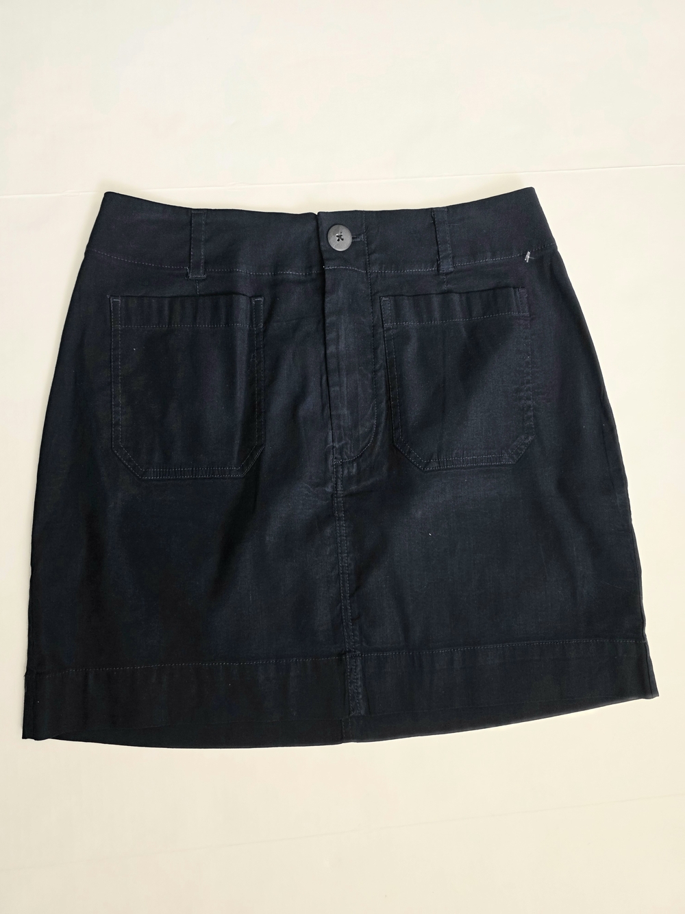 Anthropologie Dark Blue Mini Skirt with Front Pockets Size M Used, Like New.